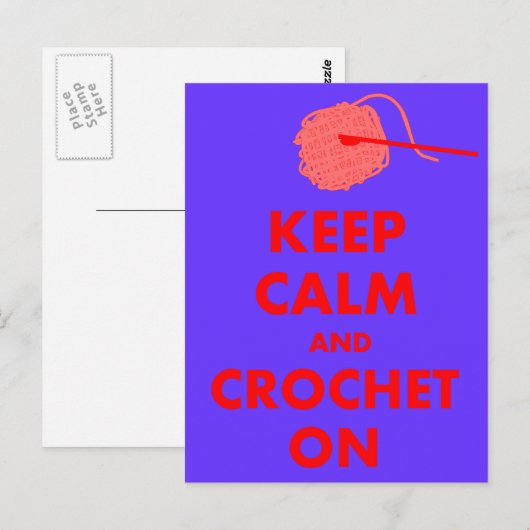 Houd kalm en haken op cadeautjes briefkaart (Voorkant / Achterkant)