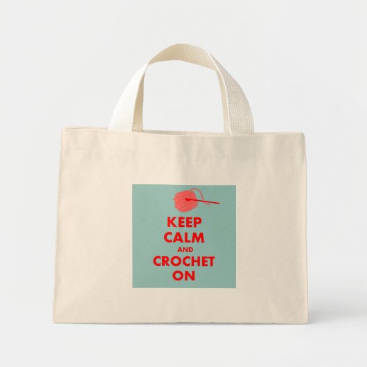 Houd kalm en haken op cadeautjes mini tote bag (Voorkant)
