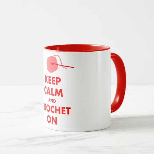 Houd kalm en haken op cadeautjes mok (Voorkant rechts)