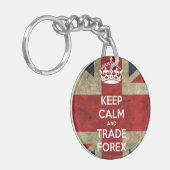 Houd kalm en handel Forex sleutelfob Sleutelhanger (Voorkant Links)