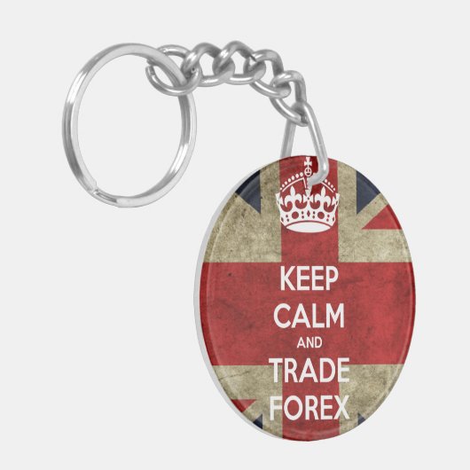 Houd kalm en handel Forex sleutelfob Sleutelhanger (Voorkant Links)
