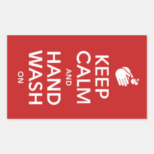 Houd kalm en handwas aan - wasmiddelgriep rechthoekige sticker