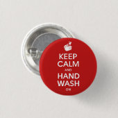 Houd kalm en handwas aan - wasmiddelgriep ronde button 3,2 cm (Voorkant /achterkant)