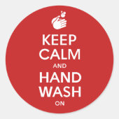 Houd kalm en handwas aan - wasmiddelgriep ronde sticker (Voorkant)