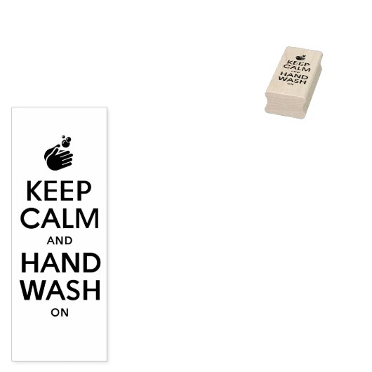 Houd kalm en handwas aan - wasmiddelgriep rubberstempel (Gestempeld)