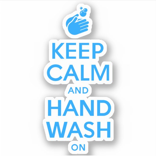 Houd kalm en handwas aan - wasmiddelgriep sticker (Voorkant)