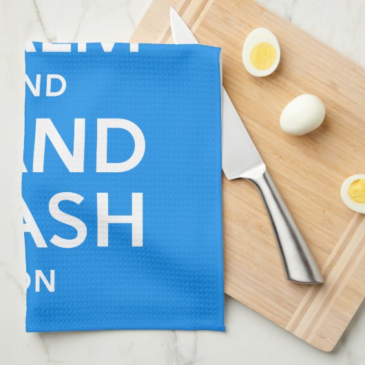 Houd kalm en handwas aan - wasmiddelgriep theedoek (Quarter Fold)