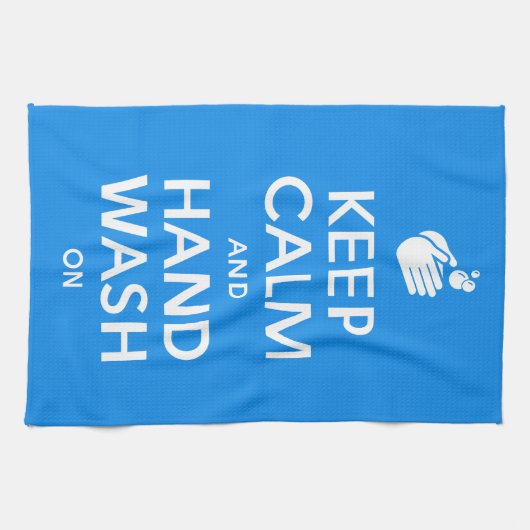Houd kalm en handwas aan - wasmiddelgriep theedoek (Horizontaal)