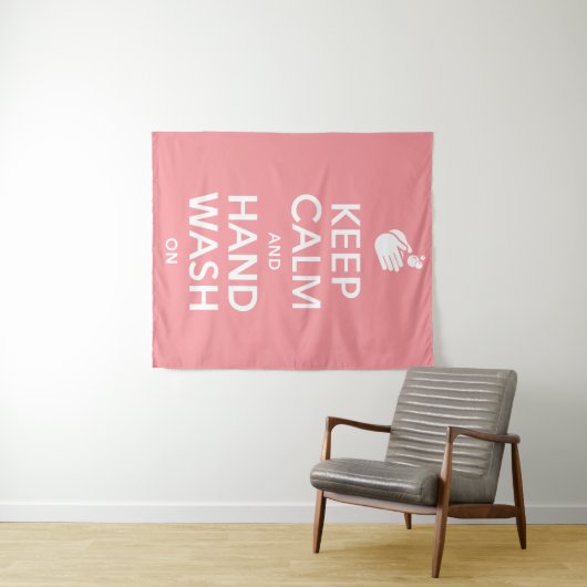 Houd kalm en handwas aan - wasmiddelgriep wandkleed (In Situ (horizontaal))