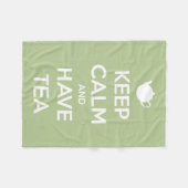 Houd kalm en heb de Groene en Witte Rand van de Sa Fleece Deken (Voorkant (Horizontaal))