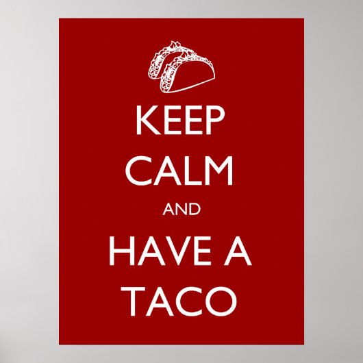 Houd kalm en heb een poster van Taco (Voorkant)