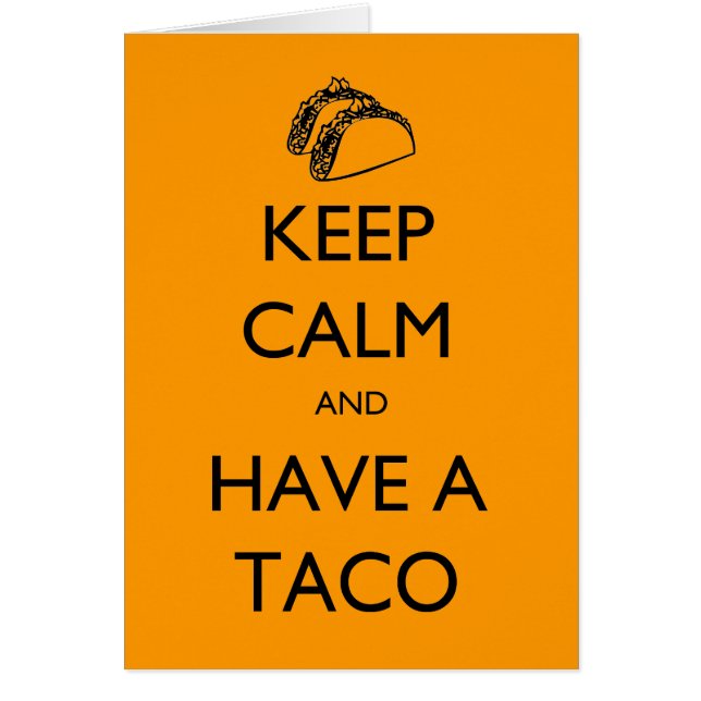 Houd kalm en heb een Taco-kaart (Voorkant)
