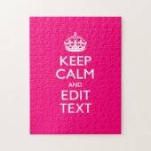 HOUD KALM EN HEB Jouw tekst GEMAKKELIJK PINK Legpuzzel (Verticaal)