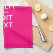 HOUD KALM EN HEB Jouw tekst GEMAKKELIJK PINK Theedoek (Quarter Fold)