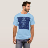 Houd kalm en heb Jouw tekst Navy Digital Camo T-shirt (Voorkant volledig)