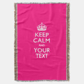 HOUD KALM EN heb Jouw tekst op PINK Deken (Voorkant Verticaal)