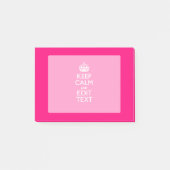 HOUD KALM EN heb Jouw tekst op PINK Post-it® Notes (Voorkant)