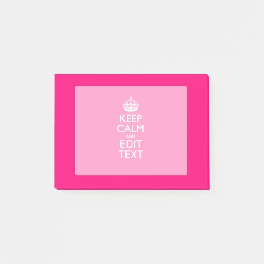 HOUD KALM EN heb Jouw tekst op PINK Post-it® Notes (Voorkant)