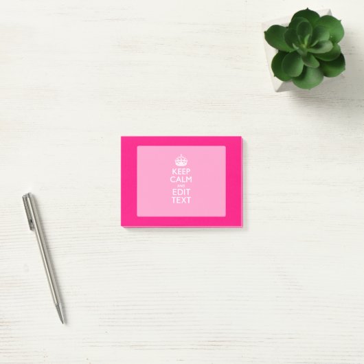 HOUD KALM EN heb Jouw tekst op PINK Post-it® Notes (Kantoor)