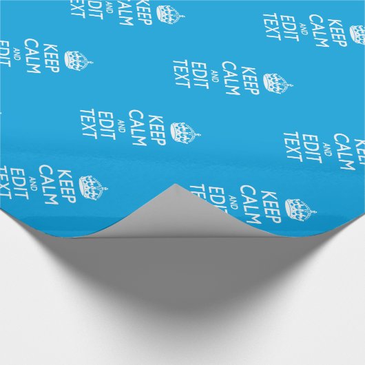 Houd kalm en heb Jouw tekst op Sky Blue Accent Cadeaupapier (Hoek)