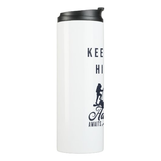 Houd kalm en heek op thermische trommel thermosbeker (Gedraaid links)