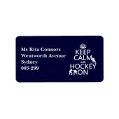 Houd Kalm en Hockey aan (in elke kleur) Etiket (Voorkant)