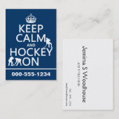 Houd Kalm en Hockey aan (in om het even welke kleu Visitekaartje (Voorkant / Achterkant)