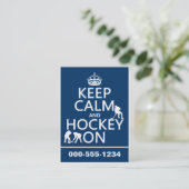 Houd Kalm en Hockey aan (in om het even welke kleu Visitekaartje (Staand voorkant)