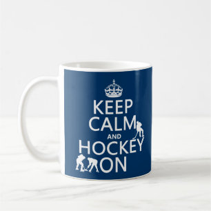 Houd Kalm en Hockey (in om het even welke kleur) Koffiemok