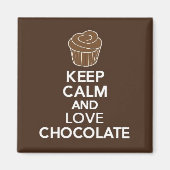 Houd kalm en hou van chocolademagneet magneet (Voorkant)