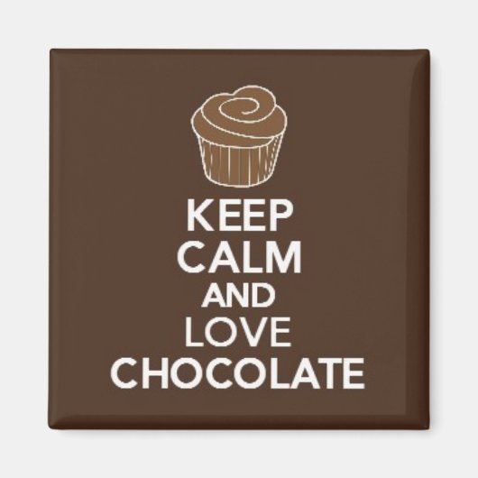 Houd kalm en hou van chocolademagneet magneet (Voorkant)