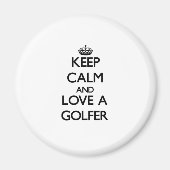 Houd kalm en hou van een golfer magneet (Voorkant)