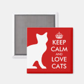 Houd kalm en hou van katten magnet | (Voorkant / Achterkant)