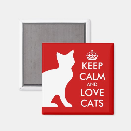 Houd kalm en hou van katten magnet |  (Voorkant / Achterkant)
