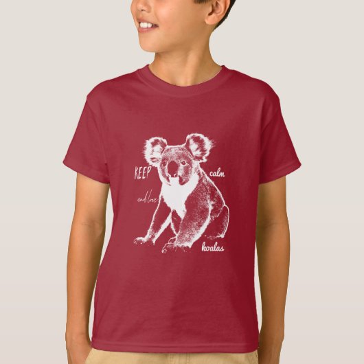 Houd kalm en hou van Koalas T-Shirt (Voorkant)
