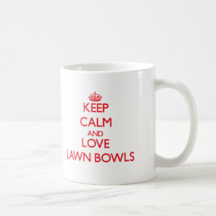 Houd kalm en hou van Lawn Bowls Koffiemok