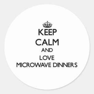 Houd kalm en hou van Magnetron Dinners Ronde Sticker