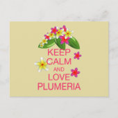 Houd kalm en hou van Plumeria Fine Art Design Briefkaart (Voorkant)