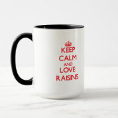 Houd kalm en hou van Raisins Mok (Links)