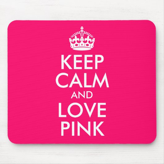 Houd kalm en hou van roze favoriete kleur muismat (Voorkant)
