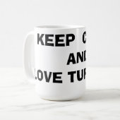 Houd kalm en hou van schildpadden koffiemok (Voorkant links)