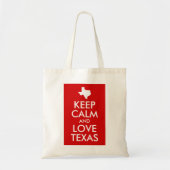 Houd kalm en hou van Texas Red Tote Bag (Voorkant)