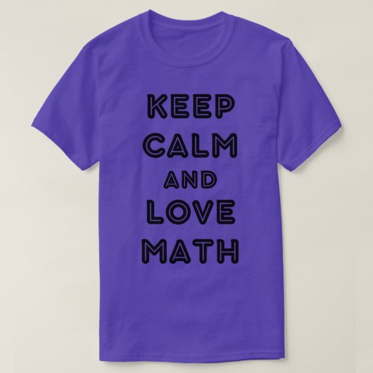 Houd kalm en hou van wiskunde t-shirt (Design voorkant)