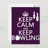Houd kalm en houd Bowling - alle kleuren Briefkaart (Voorkant / Achterkant)