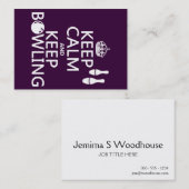 Houd kalm en houd Bowling - alle kleuren Visitekaartje (Voorkant / Achterkant)