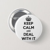 Houd kalm en houd ermee om ronde button 5,7 cm (Voorkant /achterkant)