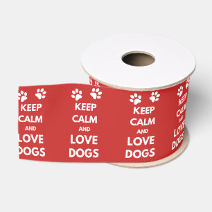 Houd kalm en houd liefdeshonden grosgrain lint