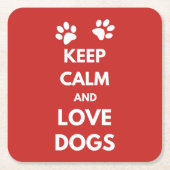 Houd kalm en houd liefdeshonden kartonnen onderzetters (Voorkant)