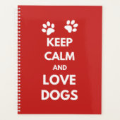 Houd kalm en houd liefdeshonden planner (Voorkant)