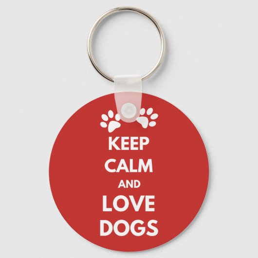 Houd kalm en houd liefdeshonden sleutelhanger (Voorkant)